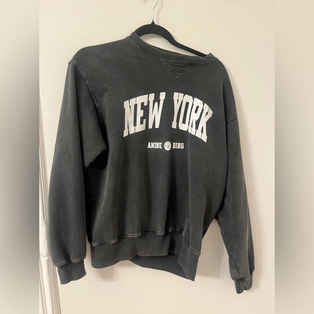 Anine Bing Charcoal New York Sweatshirt